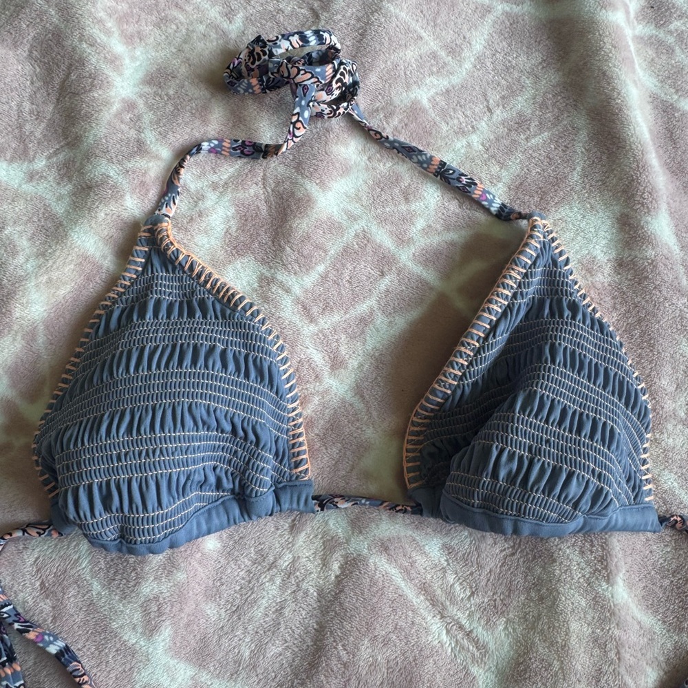 Xhilaration Blue Crochet Bikini Top